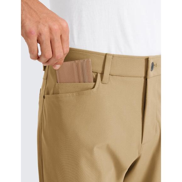 NWT CRZ YOGA Men’s Golf Pants Khaki Sand 28W x 30L Quick Dry Stretch Casual - Picture 6 of 6